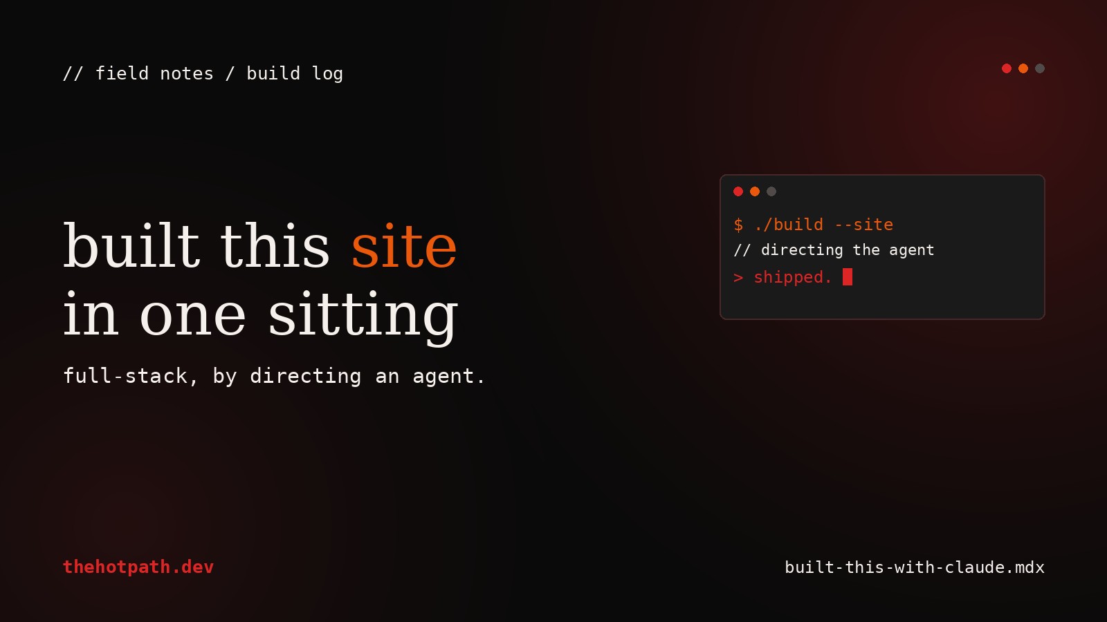i built this site with claude in one sitting